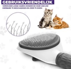 Kattenborstel - Hondenborstel - Pluizenverwijderaar - Haarverwijderaar Voor Huisdieren - Hondenkam - Kattenkam - Huisdierhaar Verwijderaar - Ontpluizer - Kattenhaar & Hondenhaar Verwijderaar - Voor Langharig & Kortharig - Grijs -Hondenserie Winkel 1200x1175 5