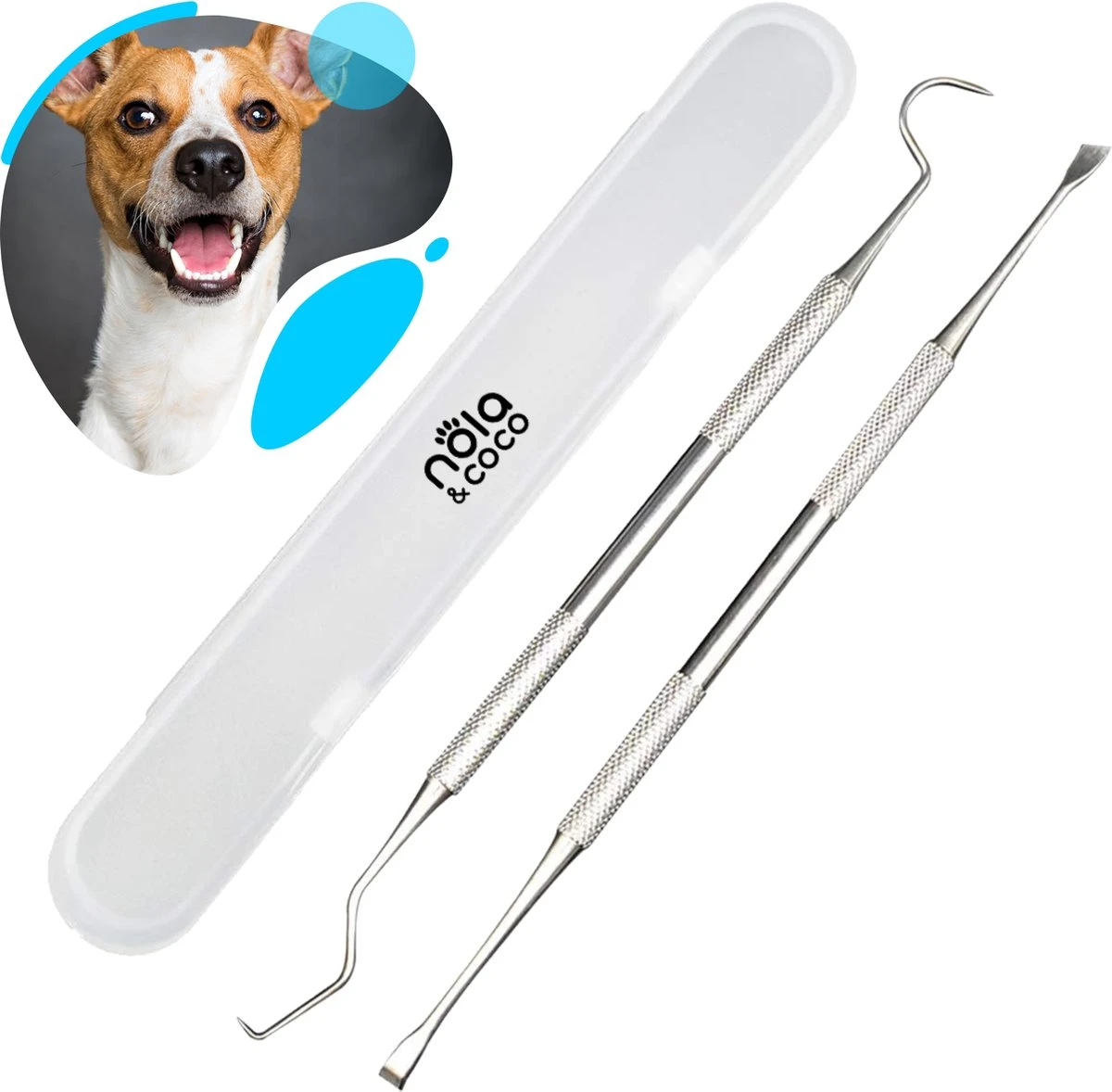 Nola & Coco® Tandsteen Verwijderaar Set Inclusief Bewaardoosje - Tandenkrabber - Set Van Twee - Hond - Kat - Tandenborstel - Tandplak Verwijderen - Tandenstoker - Honden Tanden Schoonmaken - Tandenhaakje - Gebitsreiniging 3 Nola & Coco® Tandsteen Verwijderaar Set Inclusief Bewaardoosje - Tandenkrabber - Set Van Twee - Hond - Kat - Tandenborstel - Tandplak Verwijderen - Tandenstoker - Honden Tanden Schoonmaken - Tandenhaakje - Gebitsreiniging