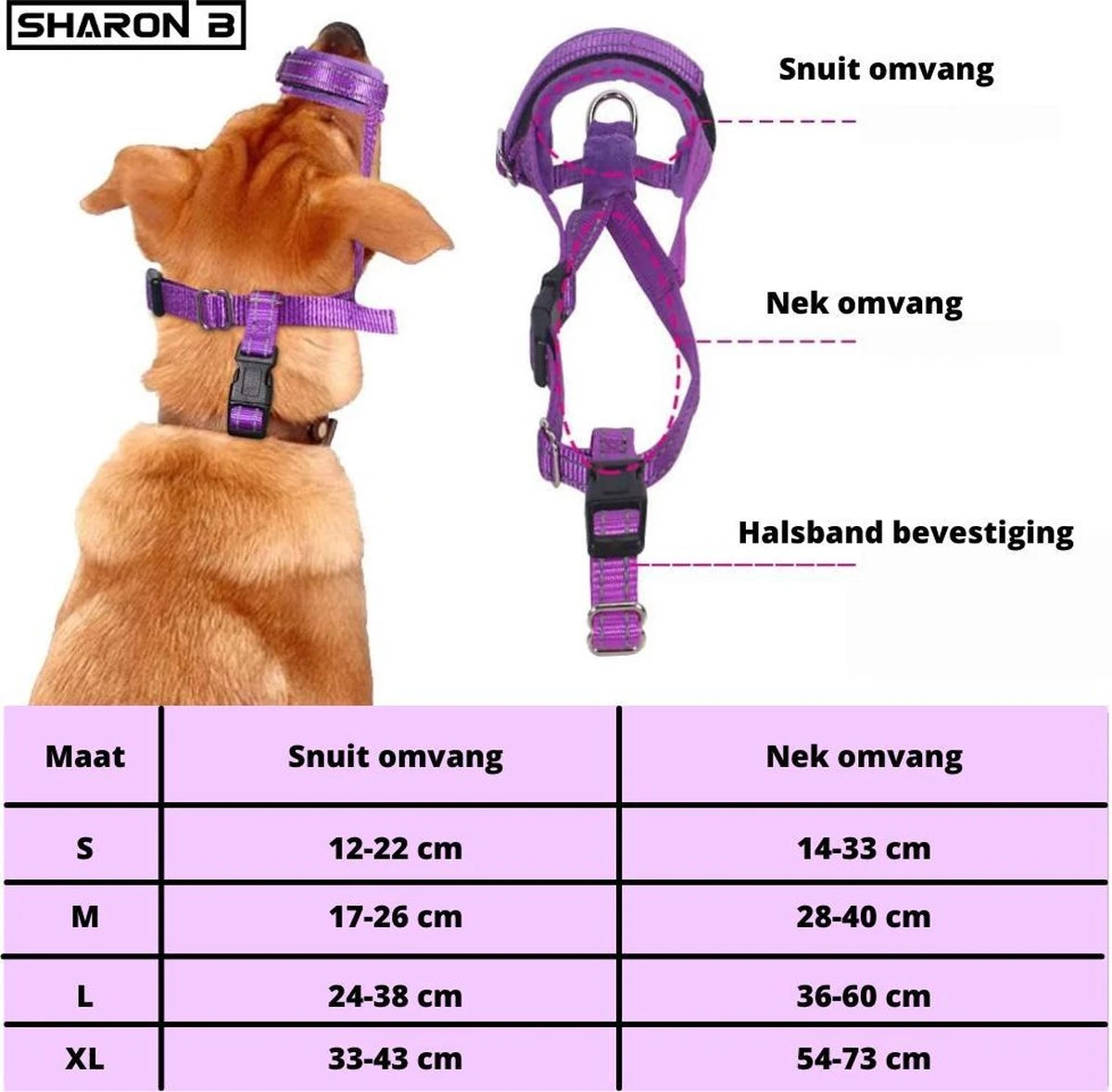 Sharon-B Muilkorf Turquoise Maat S - Fleece - Reflecterend - Kleine Hond 8 Sharon-B Muilkorf Turquoise Maat S - Fleece - Reflecterend - Kleine Hond - Afbeelding 6