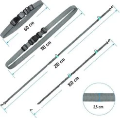 Oak's First Elastische En Diervriendelijke Looplijn Met Heupriem - Hondenriem - 150cm/210cm - Grijs -Hondenserie Winkel 1200x1180 7