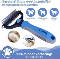 TwinQ Vachtverzorgingsset Hond/kat - Professionele 2-zijdige Ondervacht Kam - Klittenkam Voor Honden En Katten - Verwijderd Klitten En Voorkomt Haaruitval - Incl. Vlooienkam En Tandenborstel 15 TwinQ Vachtverzorgingsset Hond/kat - Professionele 2-zijdige Ondervacht Kam - Klittenkam Voor Honden En Katten - Verwijderd Klitten En Voorkomt Haaruitval - Incl. Vlooienkam En Tandenborstel -Hondenserie Winkel 1200x1184 8