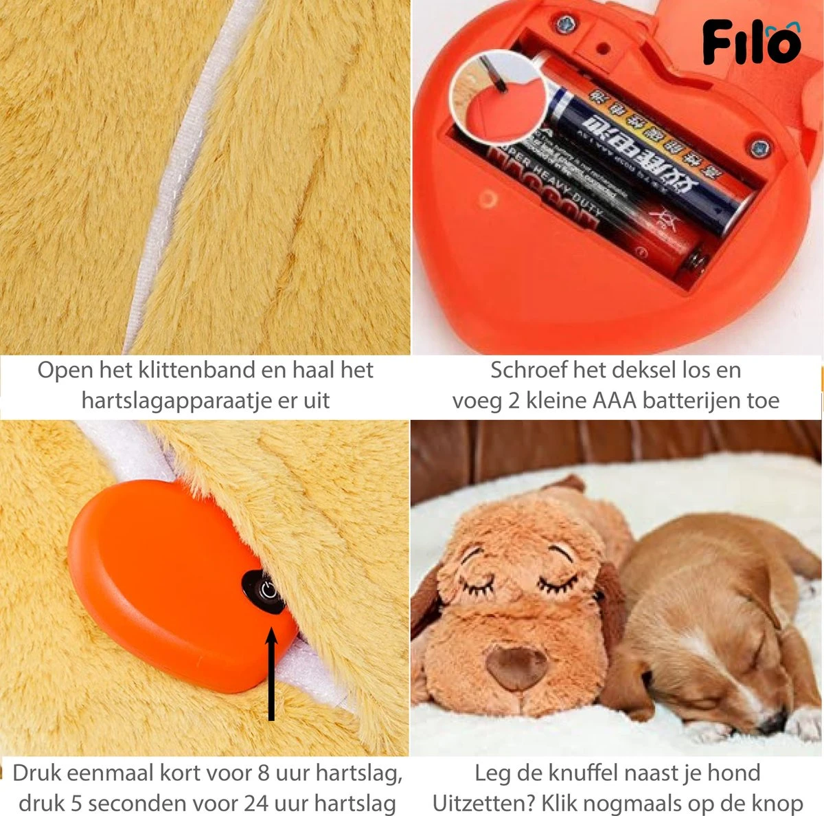 Filo Hondenknuffel Met Hartslag En Warmtebron - Hartslagknuffel Hondenspeelgoed Snuggle Puppy - Knuffel Met Hartslag - Heartbeat Knuffel Hond 11 Filo Hondenknuffel Met Hartslag En Warmtebron - Hartslagknuffel Hondenspeelgoed Snuggle Puppy - Knuffel Met Hartslag - Heartbeat Knuffel Hond - Afbeelding 9