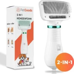 PetGoods 2-in-1 Hondenföhn – Föhn & Borstel - Honden & Katten - Low Noise