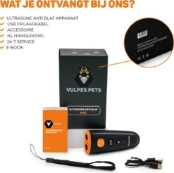 Vulpes Pets® Ultrasone Anti Blaf Apparaat – 3-in-1 Anti Blaf Apparaat Pro - Diervriendelijk & Zonder Schok - Alternatief Anti Blafband - Voor Kleine & Grote Honden - Audio - Flashlight - USB-Oplaadbaar -Hondenserie Winkel 1200x1195 24