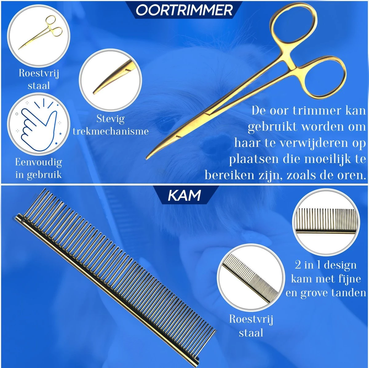 Scharenset Hond - 8-Delige Scharenset - Hondenschaar - Trimset - Trimschaar Voor Honden - Huisdier Knipset - Effileerschaar Hond - Goud 6 Scharenset Hond - 8-Delige Scharenset - Hondenschaar - Trimset - Trimschaar Voor Honden - Huisdier Knipset - Effileerschaar Hond - Goud - Afbeelding 4