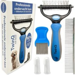 TwinQ Vachtverzorgingsset Hond/kat - Professionele 2-zijdige Ondervacht Kam - Klittenkam Voor Honden En Katten - Verwijderd Klitten En Voorkomt Haaruitval - Incl. Vlooienkam En Tandenborstel 19 TwinQ Vachtverzorgingsset Hond/kat - Professionele 2-zijdige Ondervacht Kam - Klittenkam Voor Honden En Katten - Verwijderd Klitten En Voorkomt Haaruitval - Incl. Vlooienkam En Tandenborstel -Hondenserie Winkel 1200x1198 22