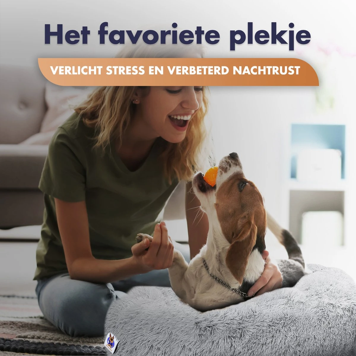 Pet Perfect Donut Hondenmand XXL - 100cm - Fluffy Hondenkussen - Hondenbed - Créme/Bruin 4 Pet Perfect Donut Hondenmand XXL - 100cm - Fluffy Hondenkussen - Hondenbed - Créme/Bruin - Afbeelding 2