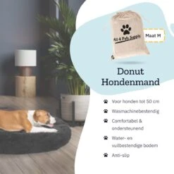All 4 Pets Supply® Hondenmand Donut - Maat M - Geschikt Voor Honden Tot 50 Cm - Hondenkussen - Zwart -Hondenserie Winkel 1200x1200 100