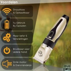 AVE Pets® Complete Hondentondeuse Set - Draadloos Tondeuse - Scheerapparaat Voor Je Hond Of Kat - Huisdier Trimmer - Professionele Dierentondeuse - Dieren Verzorging -Hondenserie Winkel 1200x1200 1049