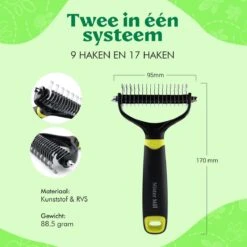 Mister Mill Professionele 2-Zijdige Ondervacht Kam Voor Hond En Kat – Honden/Kattenborstel – Klittenkam – 9,5 Cm. -Hondenserie Winkel 1200x1200 1155