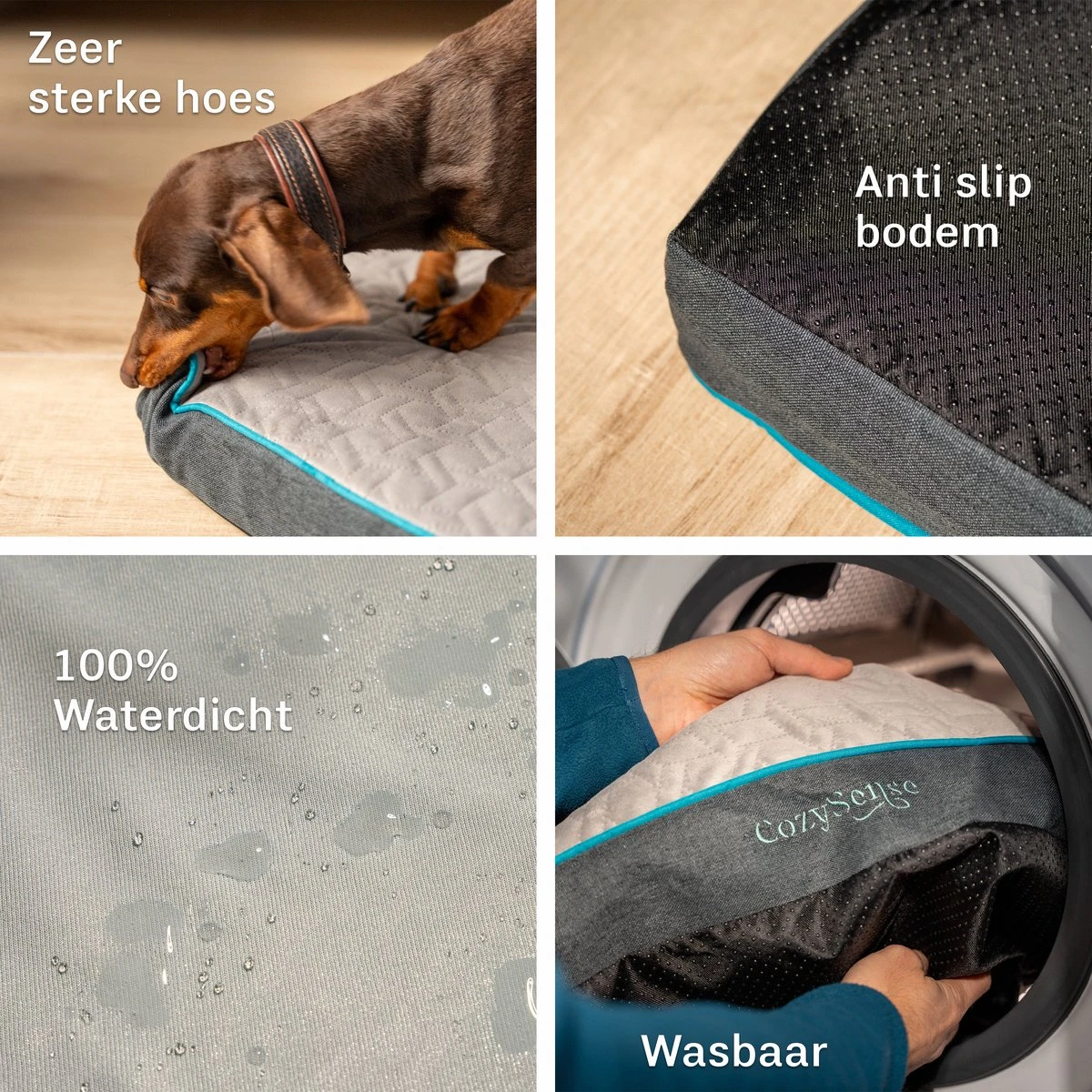 CozySense® - Orthopedisch Hondenkussen - Hondenkussen 60 X 40 Cm - Ook Geschikt Als Benchkussen & Hondenbed - Hondenkussen Bank - Traagschuim - Waterdicht - Wasbare Hoes - Maat S 9 CozySense® - Orthopedisch Hondenkussen - Hondenkussen 60 X 40 Cm - Ook Geschikt Als Benchkussen & Hondenbed - Hondenkussen Bank - Traagschuim - Waterdicht - Wasbare Hoes - Maat S - Afbeelding 7