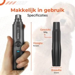 PetGoods Elektrische Nagel Vijl Voor Huisdieren - Incl. 2 Vijlen - Honden/Katten/Dieren - Draadloos -Hondenserie Winkel 1200x1200 1241