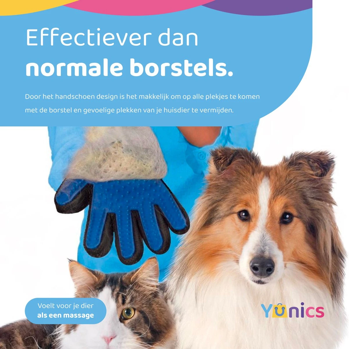 YUNICS® Dieren Handschoen - Haarverwijderaar Voor Huisdieren - Kattenborstel - Hondenborstel - Hondenkam - Kattenhaarverwijderaar - Blauw 5 YUNICS® Dieren Handschoen - Haarverwijderaar Voor Huisdieren - Kattenborstel - Hondenborstel - Hondenkam - Kattenhaarverwijderaar - Blauw - Afbeelding 3