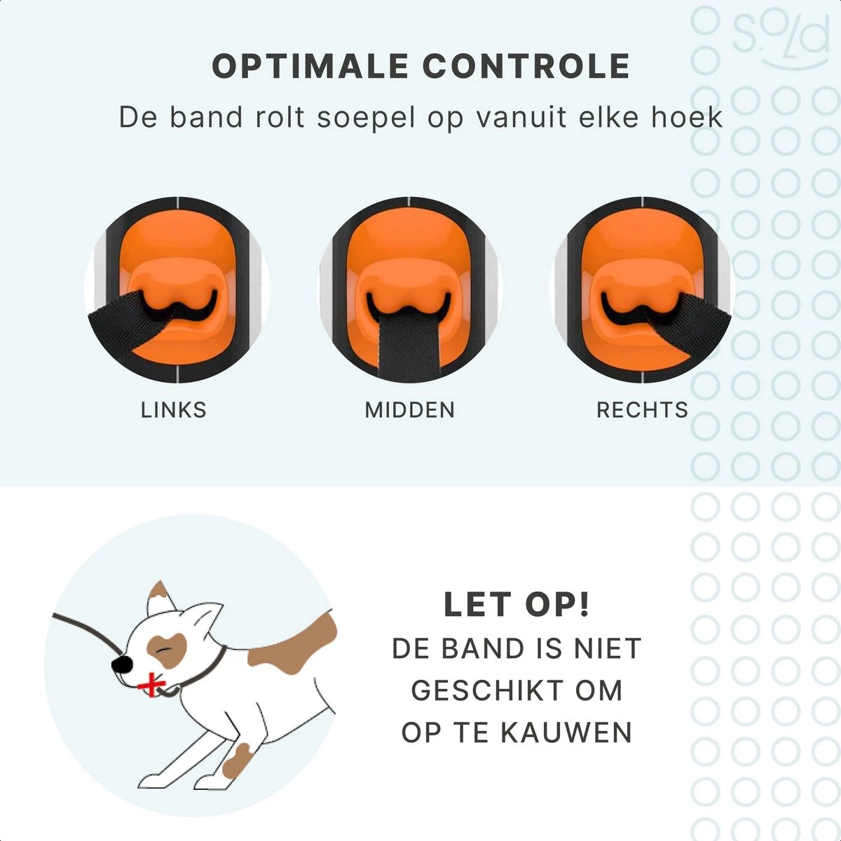 Hondenriem Tape - 5 Meter - Medium - Voor Honden <25 Kg - Zwart-Wit 5 Hondenriem Tape - 5 Meter - Medium - Voor Honden <25 Kg - Zwart-Wit - Afbeelding 3