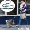 Merkloos Allernieuwste® Elastische Hondenriem 2-in-1 HANDSFREE Voor Hardlopen Shoppen En Wandelen - Honden Riem 160/260 Cm - Blauw Zwart