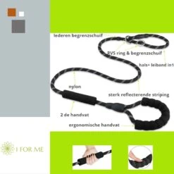 1FORME Hondenriem 15-30kg - Sliplijn Hond REFLECTEREND 2m, Ø 1.2cm - Jachtlijn 2 Ergonomische Handvaten - Dubbel Stop -Hondenserie Winkel 1200x1200 1387