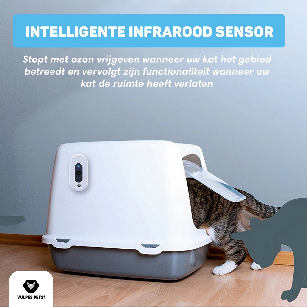 Vulpes Pets® Kattenbak Geurverdrijver PRO - Ozon En Negatieve Ionen Functie - Infraroodsensor - Oplaadbaar - Geurverwijderaar - Air Eliminator - Wit 8 Vulpes Pets® Kattenbak Geurverdrijver PRO - Ozon En Negatieve Ionen Functie - Infraroodsensor - Oplaadbaar - Geurverwijderaar - Air Eliminator - Wit - Afbeelding 7
