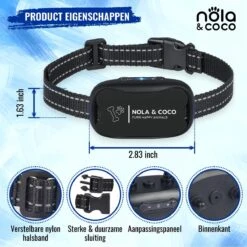 Nola & Coco® Oplaadbare Anti Blafband - 4 Kleuren - Zonder Schok - Waterdichte Diervriendelijke Blaf Halsband - Opvoedingshalsband - Voor Grote En Kleine Honden - Lichte Vibratie En Geluid - 3 Tot 60kg -Hondenserie Winkel 1200x1200 1407