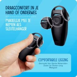 VEDIC® - Luxe Clicker Met Fluit - Clickertraining Voor Honden - Zwart - Bevestigingsring - Fluit - Hondentraining -Hondenserie Winkel 1200x1200 1421