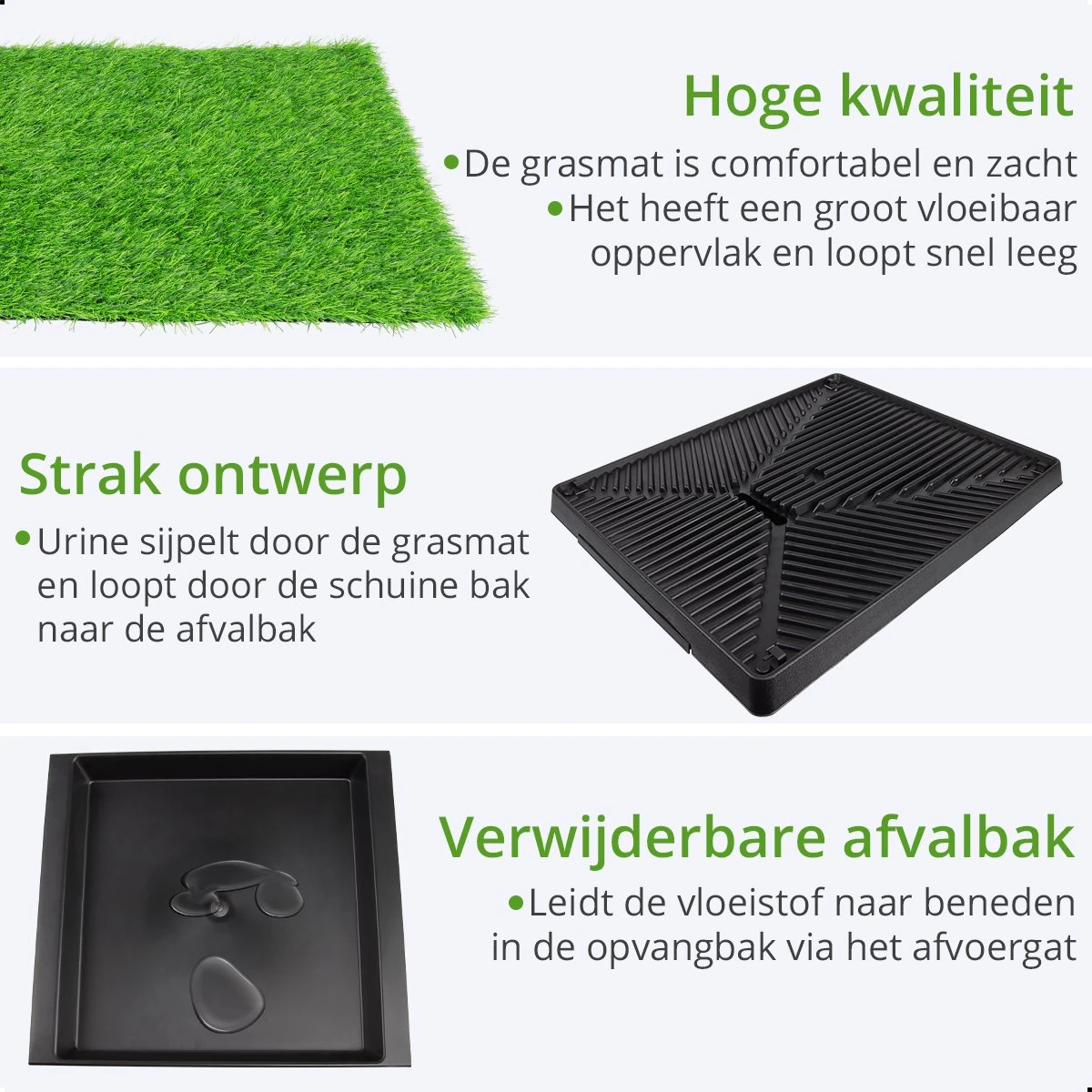 AWEMOZ Hondentoilet Kunstgras - Met 2 Matten En Opvangbak - 64x52x7,5cm - Puppy Pads - Zindelijkheidstraining Hond - Training Pads - Indoor / Outdoor Honden Toilet 6 AWEMOZ Hondentoilet Kunstgras - Met 2 Matten En Opvangbak - 64x52x7,5cm - Puppy Pads - Zindelijkheidstraining Hond - Training Pads - Indoor / Outdoor Honden Toilet - Afbeelding 4