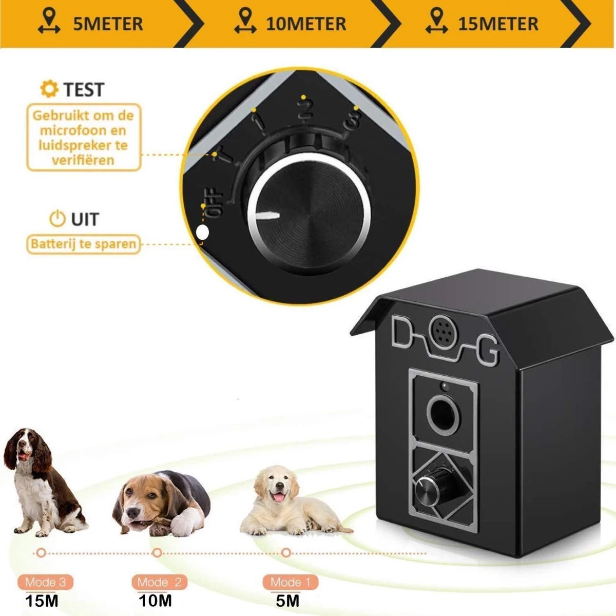 Merkloos Barky® Anti Blaf Apparaat Honden Ultrasoon Hondentrainer Incl Batterij - Anti Blafband Alternatief Veilig & Diervriendelijk - Dog Anti Bark Control 4 Merkloos Barky® Anti Blaf Apparaat Honden Ultrasoon Hondentrainer Incl Batterij - Anti Blafband Alternatief Veilig & Diervriendelijk - Dog Anti Bark Control - Afbeelding 2