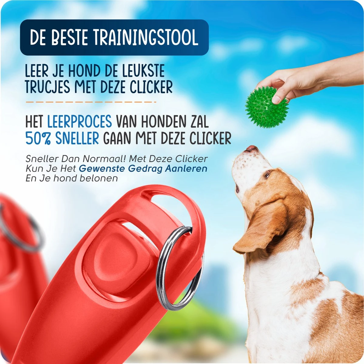 VEDIC® - Luxe Clicker Met Fluit - Clickertraining - Rood - Bevestigingsring - Fluit - Hondentraining 4 VEDIC® - Luxe Clicker Met Fluit - Clickertraining - Rood - Bevestigingsring - Fluit - Hondentraining - Afbeelding 2
