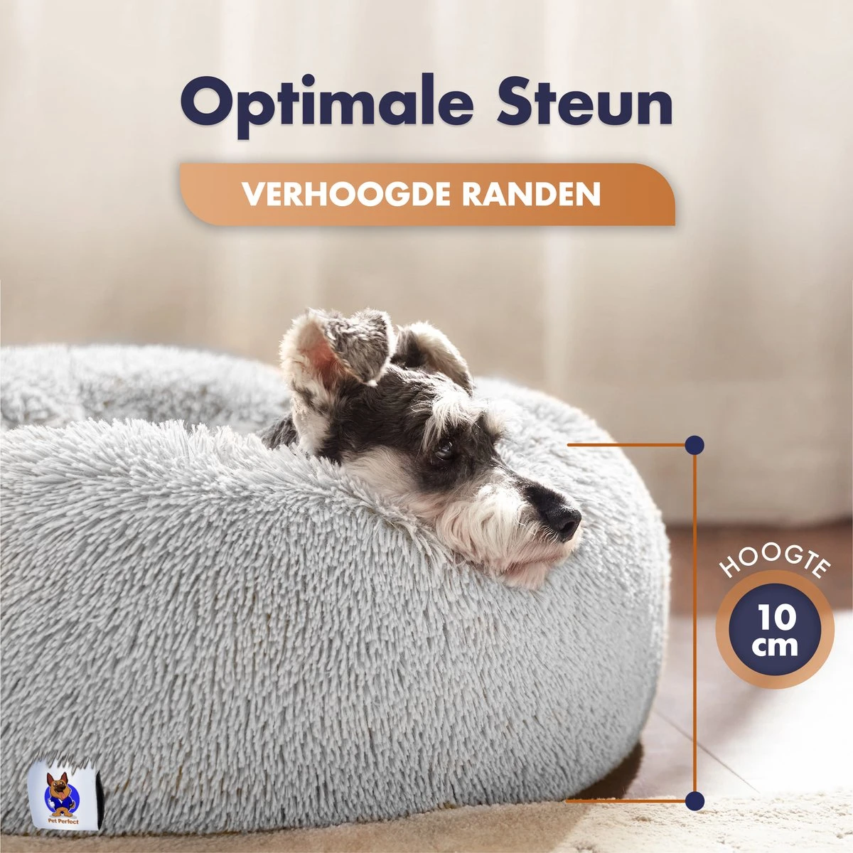 Pet Perfect Donut Hondenmand XXL - 100cm - Fluffy Hondenkussen - Hondenbed - Créme/Bruin 5 Pet Perfect Donut Hondenmand XXL - 100cm - Fluffy Hondenkussen - Hondenbed - Créme/Bruin - Afbeelding 3