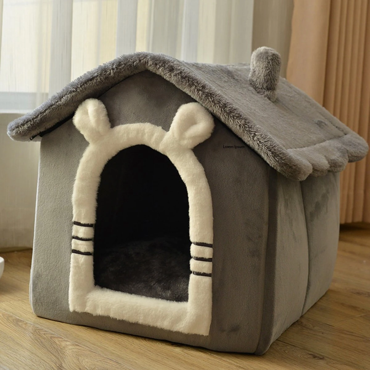Merkloos Beren Kattenhuis & Hondenhuis - Fluweel - Grijs - Kattenu - 49x39x41 Cm 4 Merkloos Beren Kattenhuis & Hondenhuis - Fluweel - Grijs - Kattenu - 49x39x41 Cm - Afbeelding 2