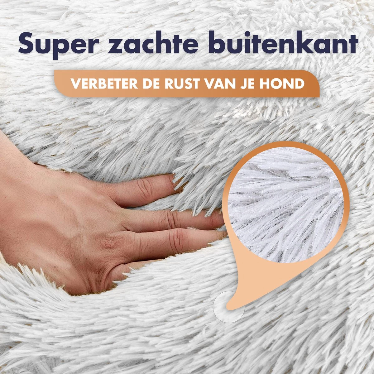 Pet Perfect Donut Hondenmand XXL - 100cm - Fluffy Hondenkussen - Hondenbed - Créme/Bruin 6 Pet Perfect Donut Hondenmand XXL - 100cm - Fluffy Hondenkussen - Hondenbed - Créme/Bruin - Afbeelding 4