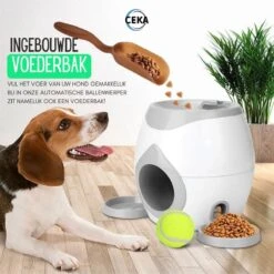 Ceka - Automatische Ballenwerper Hond - Met Voer / Beloning Systeem - Honden Speelgoed Intelligentie - Inclusief 2 Tennisbalen + Voerschep -Hondenserie Winkel 1200x1200 350