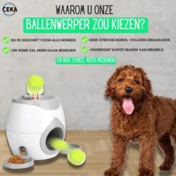 Ceka - Automatische Ballenwerper Hond - Met Voer / Beloning Systeem - Honden Speelgoed Intelligentie - Inclusief 2 Tennisbalen + Voerschep -Hondenserie Winkel 1200x1200 351