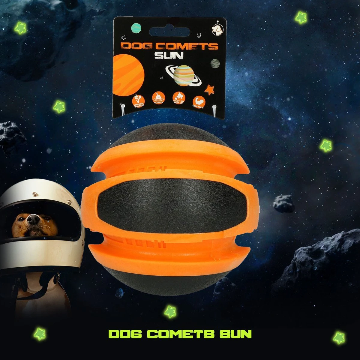 Dog Comets Sun Extreem Sterke Hondenbal - Gemaakt Van TPR Rubber – Gebruiksvriendelijk Hondenspeeltje – Drijvende Hondenbal – Geschikt Voor (middelgrote) Honden – Duurzaam Hondenspeeltje - Oranje 4 Dog Comets Sun Extreem Sterke Hondenbal - Gemaakt Van TPR Rubber – Gebruiksvriendelijk Hondenspeeltje – Drijvende Hondenbal – Geschikt Voor (middelgrote) Honden – Duurzaam Hondenspeeltje - Oranje - Afbeelding 2