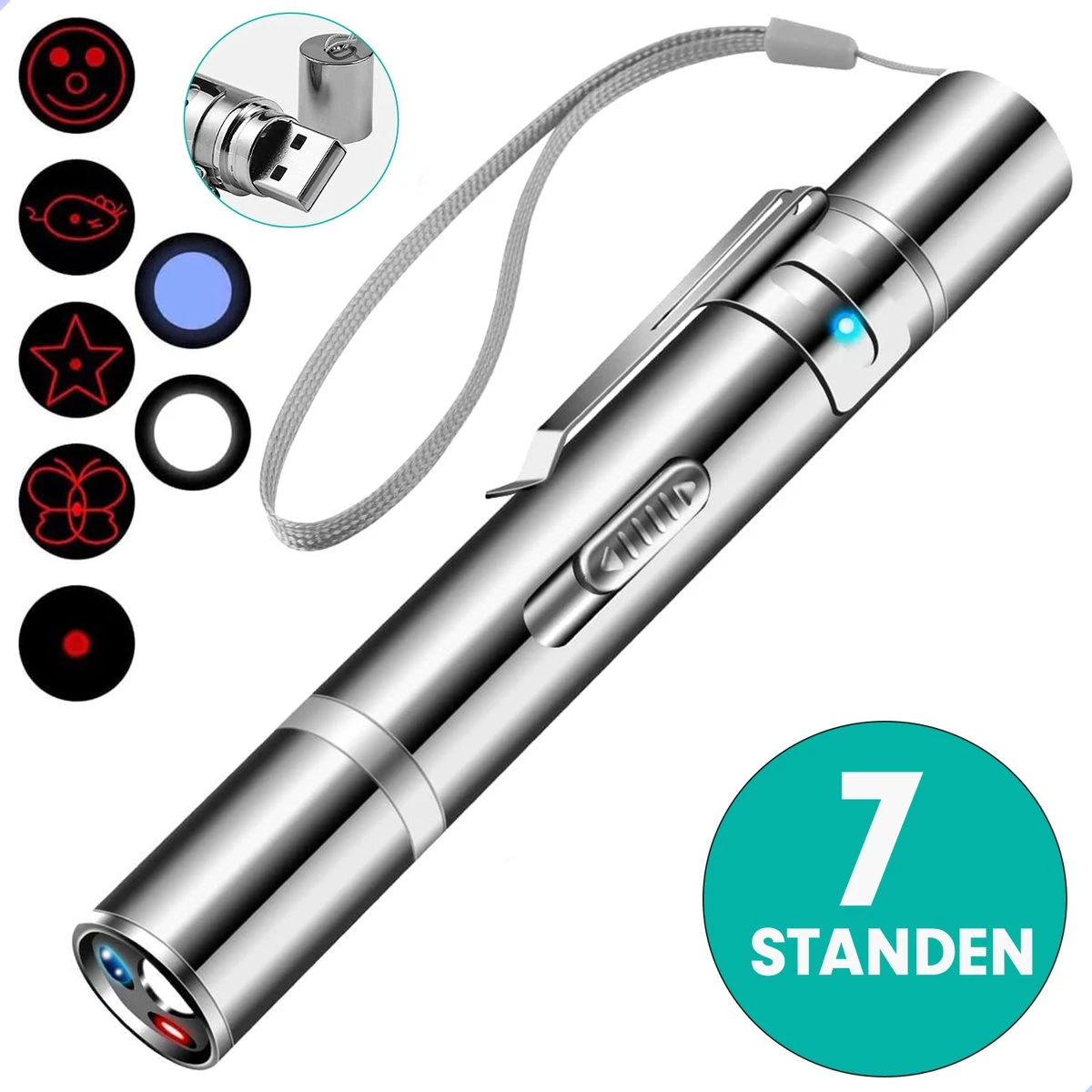 Laserpen - Kattenspeeltjes - Laser - Katten Speelgoed - Kattenspeelgoed - Laserlampje Kat - Speeltjes - Pointer - Lamp - Laserlampje - USB Oplaadbaar 3 Laserpen - Kattenspeeltjes - Laser - Katten Speelgoed - Kattenspeelgoed - Laserlampje Kat - Speeltjes - Pointer - Lamp - Laserlampje - USB Oplaadbaar