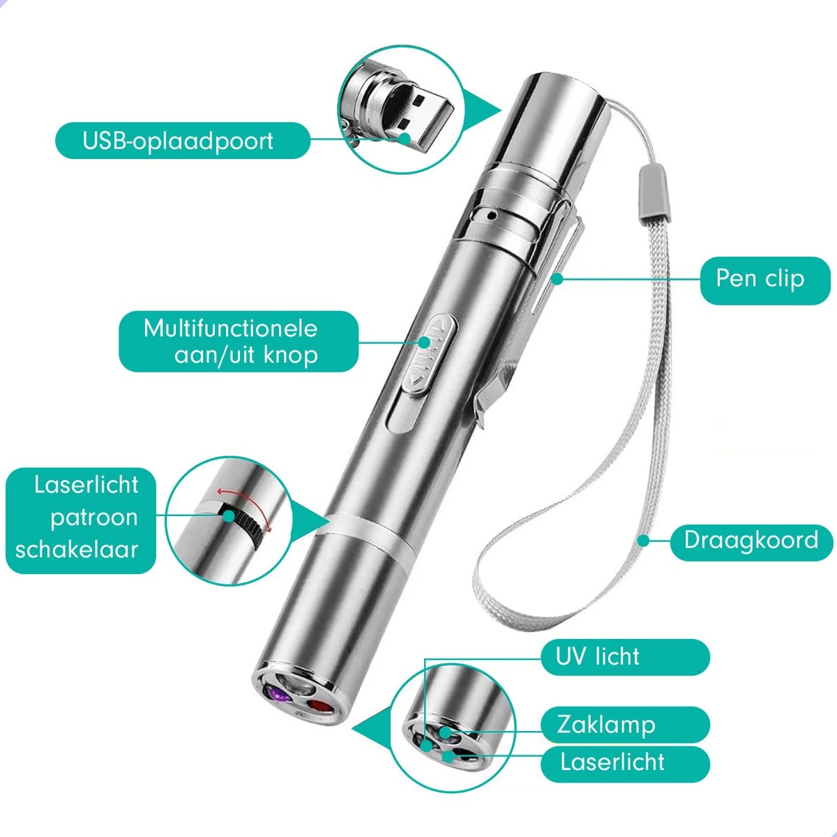 Laserpen - Kattenspeeltjes - Laser - Katten Speelgoed - Kattenspeelgoed - Laserlampje Kat - Speeltjes - Pointer - Lamp - Laserlampje - USB Oplaadbaar 9 Laserpen - Kattenspeeltjes - Laser - Katten Speelgoed - Kattenspeelgoed - Laserlampje Kat - Speeltjes - Pointer - Lamp - Laserlampje - USB Oplaadbaar - Afbeelding 7