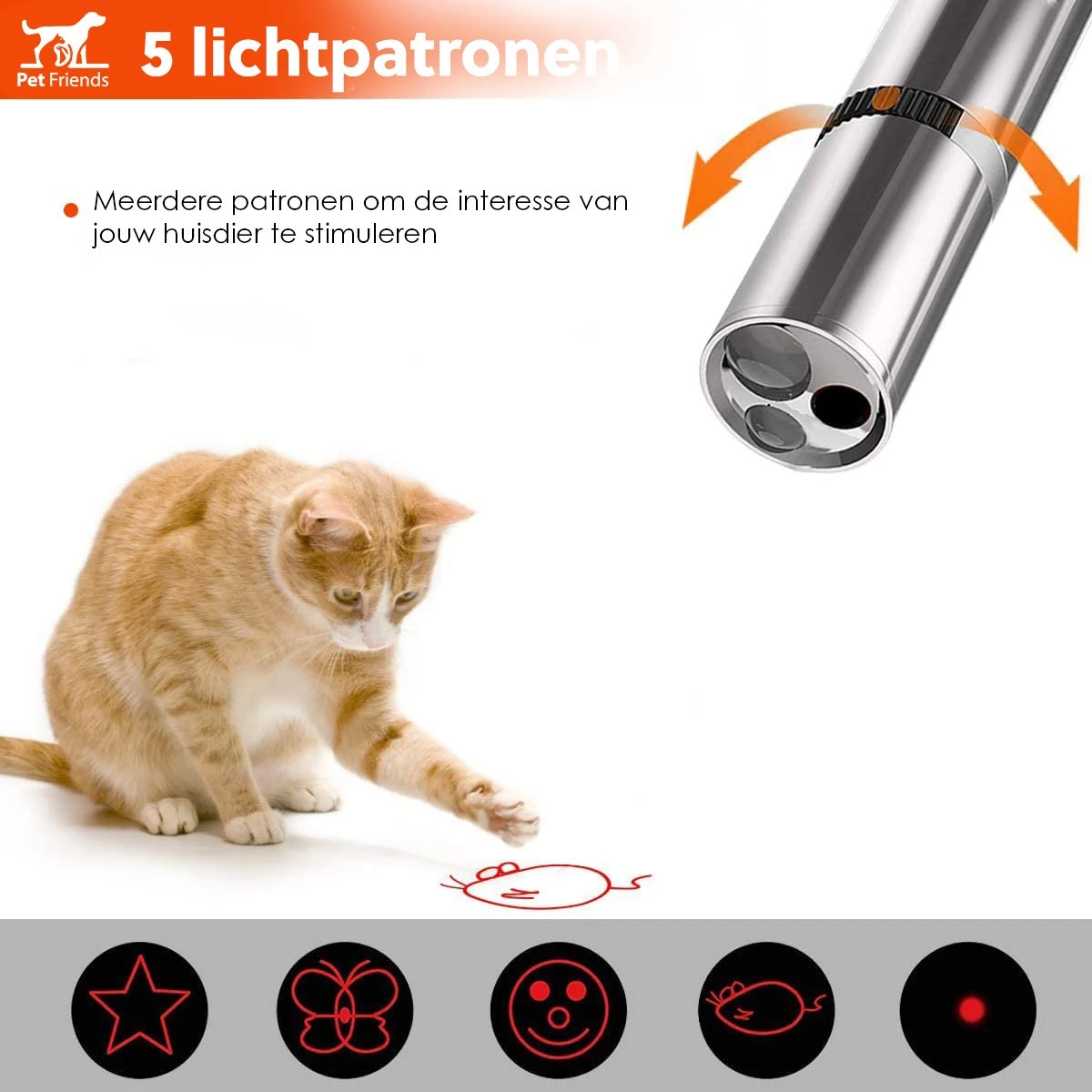 PetFriends Laserpen Voor Kat - USB Oplaadbaar - Laserpointer - Laserlampje - Kattenspeeltjes 4 PetFriends Laserpen Voor Kat - USB Oplaadbaar - Laserpointer - Laserlampje - Kattenspeeltjes - Afbeelding 2