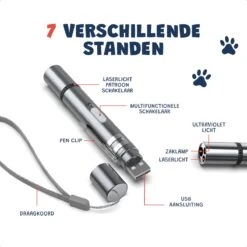 Laserpen - USB Oplaadbaar - Kattenspeeltjes - 7 Verschillende Standen - Laserlampje - RVS Zilver - Laser Pointer -Hondenserie Winkel 1200x1200 442