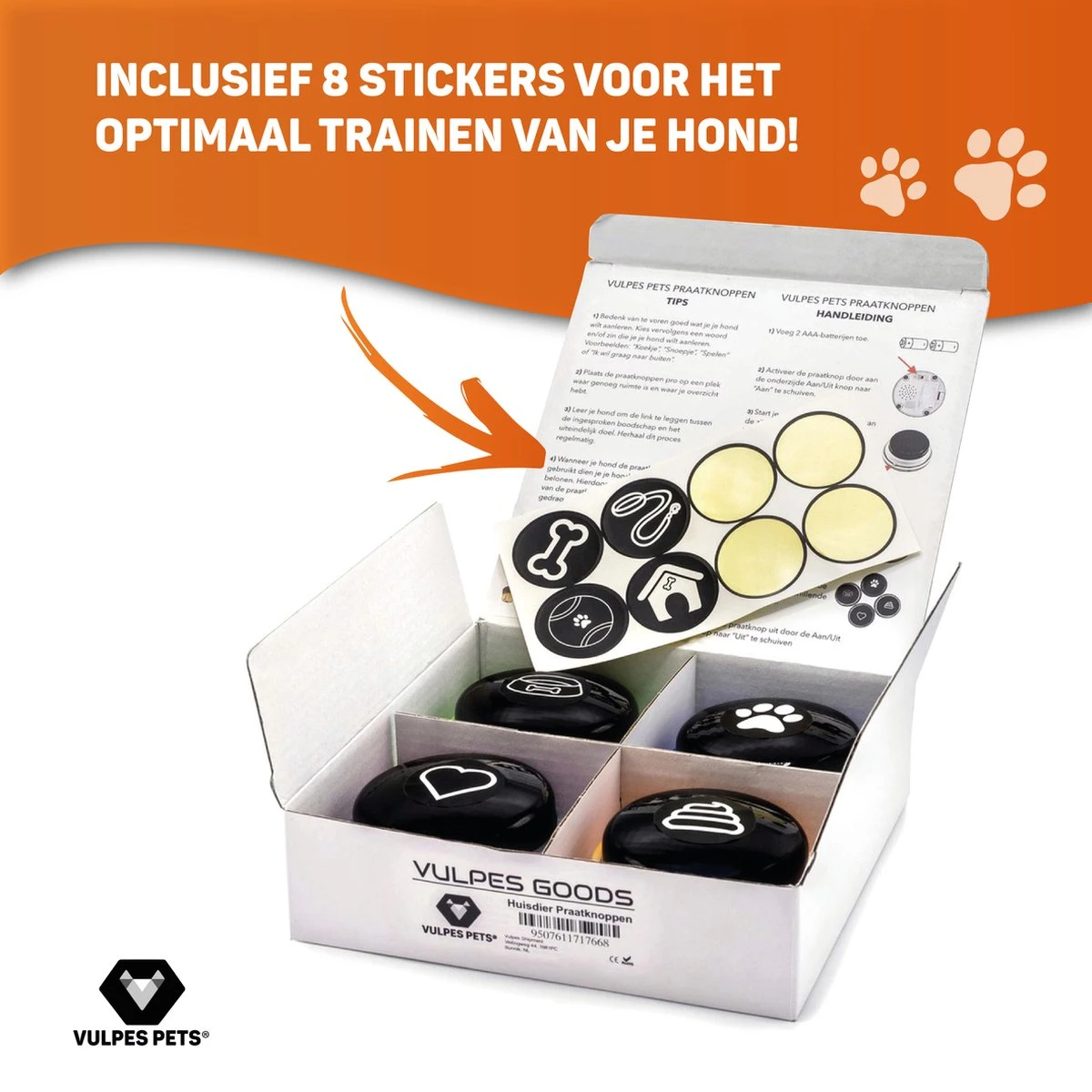 Vulpes Pets® PRO Praatknop Voor Honden Met Speelmat - Dogbuttons - Laat Uw Huisdier Spreken - Hondenspeelgoed - Honden Training - Inclusief E-Book En Speelmat 6 Vulpes Pets® PRO Praatknop Voor Honden Met Speelmat - Dogbuttons - Laat Uw Huisdier Spreken - Hondenspeelgoed - Honden Training - Inclusief E-Book En Speelmat - Afbeelding 4