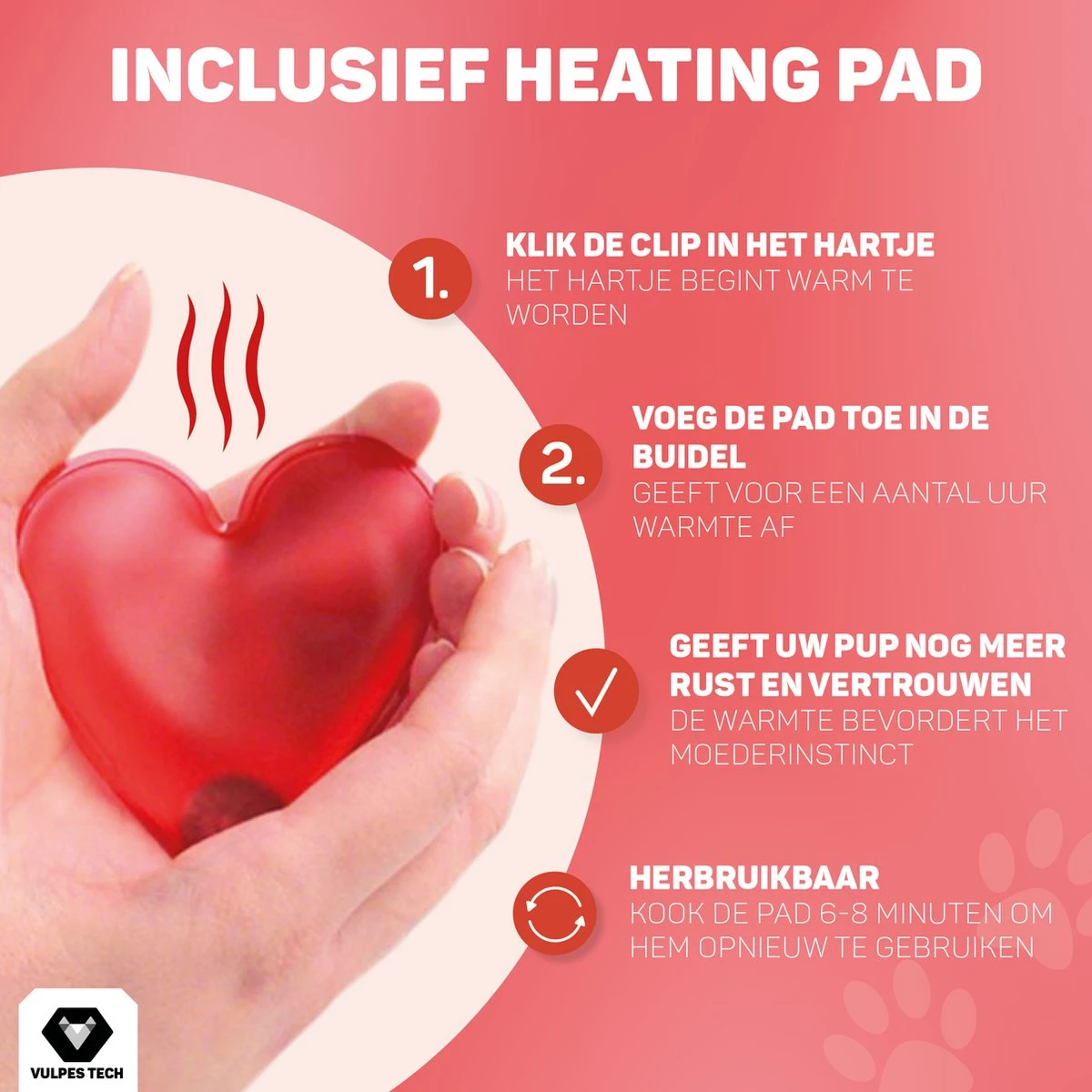 Vulpes Pets® Knuffel Hond Met Hartslag – Puppyknuffel - Hondenknuffel Voor Puppy - Snuggle Puppy - Knuffel Met Hartslag En Gratis Warmte Pad Speciaal Voor Puppy's 6 Vulpes Pets® Knuffel Hond Met Hartslag – Puppyknuffel - Hondenknuffel Voor Puppy - Snuggle Puppy - Knuffel Met Hartslag En Gratis Warmte Pad Speciaal Voor Puppy's - Afbeelding 4