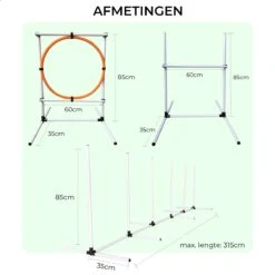 AYOO Agility Voor De Hond - Honden Training - Honden Behendigheid Set - Hondenparcours - Training Huisdieren - Honden Agility Set - Slalom - Horde - Draagzak - Agility Set - Oranje - Wit - GRATIS Speeltouw -Hondenserie Winkel 1200x1200 693