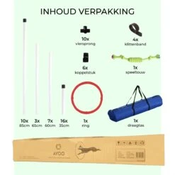 AYOO Agility Voor De Hond - Honden Training - Honden Behendigheid Set - Hondenparcours - Training Huisdieren - Honden Agility Set - Slalom - Horde - Draagzak - Agility Set - Oranje - Wit - GRATIS Speeltouw -Hondenserie Winkel 1200x1200 697