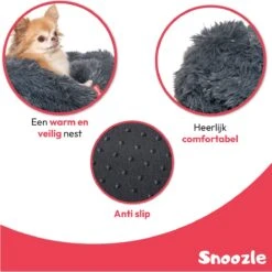 Snoozle Donut Hondenmand - Zacht En Luxe Hondenkussen - Wasbaar - Fluffy - Hondenmanden - 50cm - Grijs -Hondenserie Winkel 1200x1200 79