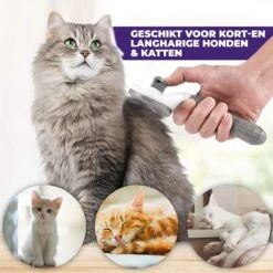 Kattenborstel - Hondenborstel - Pluizenverwijderaar - Haarverwijderaar Voor Huisdieren - Hondenkam - Kattenkam - Huisdierhaar Verwijderaar - Ontpluizer - Kattenhaar & Hondenhaar Verwijderaar - Voor Langharig & Kortharig - Grijs -Hondenserie Winkel 1200x1200 829