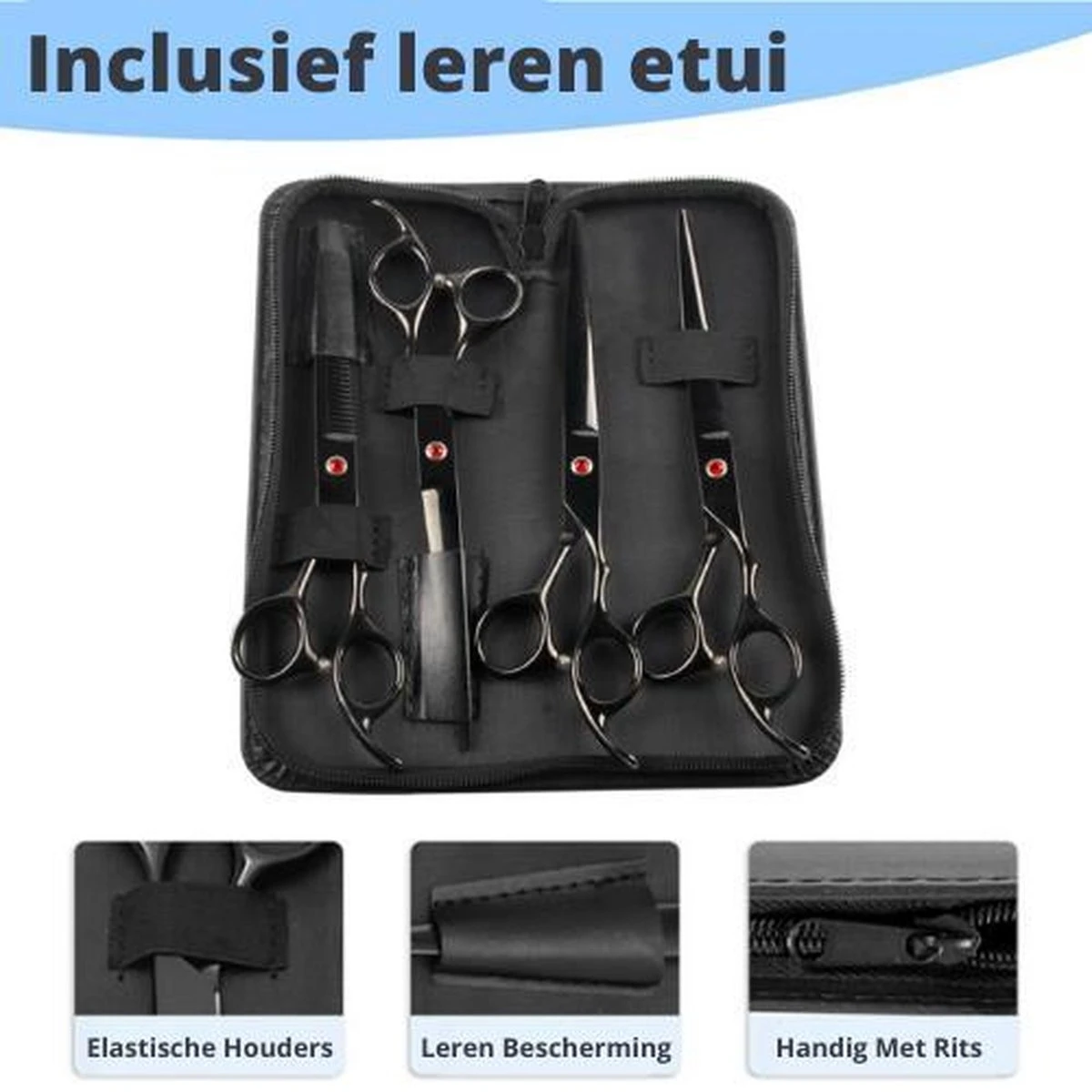 Petsify - Professionele 8-delige Huisdier Knipset - Effileerschaar Hond - Kam Hond - Schaar Hond - Katten Kam - Hondenschaar - Trimschaar Voor Honden - Kapperset - Zwart 7 Petsify - Professionele 8-delige Huisdier Knipset - Effileerschaar Hond - Kam Hond - Schaar Hond - Katten Kam - Hondenschaar - Trimschaar Voor Honden - Kapperset - Zwart - Afbeelding 5