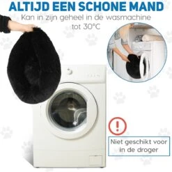 Pawzle Hondenmand - Donut Hondenkussen - Kattenmand - Bed Voor Honden & Katten - Wasbaar - 60cm - Zwart -Hondenserie Winkel 1200x1200 89