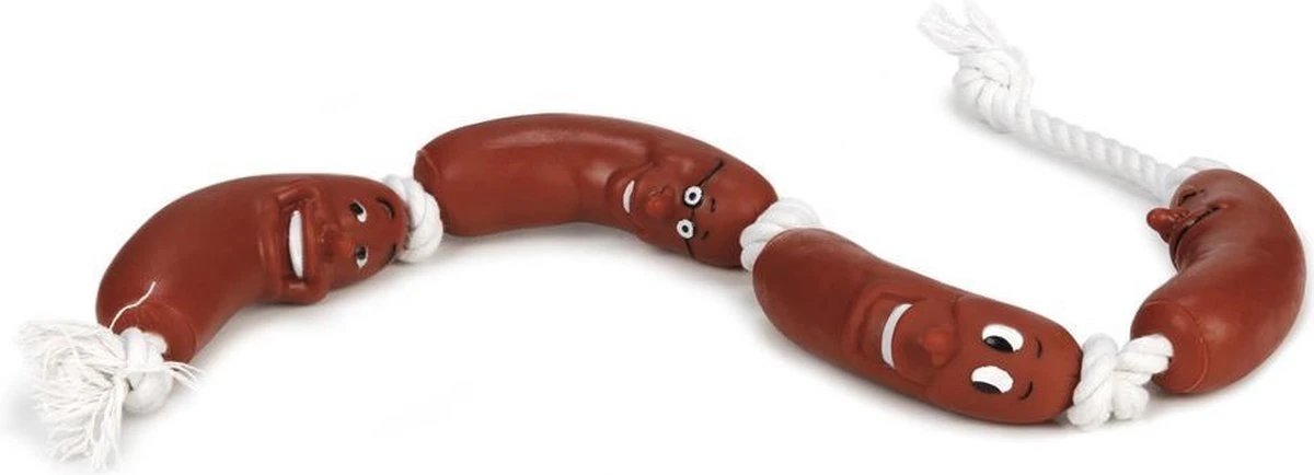 Beeztees Worstjes+Touw - Hondenspeelgoed - Vinyl - 65x5,5x3,5 Cm 3 Beeztees Worstjes+Touw - Hondenspeelgoed - Vinyl - 65x5,5x3,5 Cm