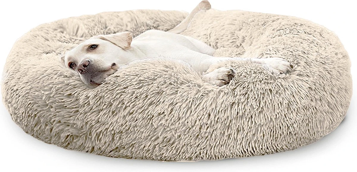 Pet Perfect Donut Hondenmand XXL - 100cm - Fluffy Hondenkussen - Hondenbed - Créme/Bruin 3 Pet Perfect Donut Hondenmand XXL - 100cm - Fluffy Hondenkussen - Hondenbed - Créme/Bruin