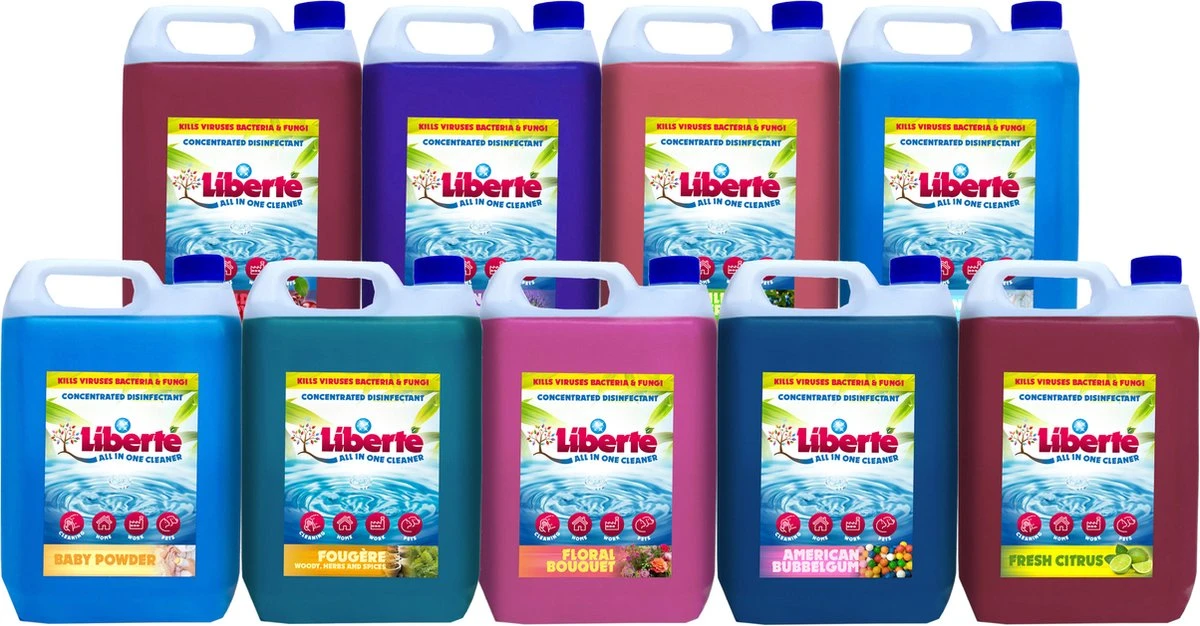 Geurverwijderaar - Liberté All In One Cleaner - Desinfectie - Dieren - Huis - Auto - Kantoor - Schoonmaakmiddel - 5L - Vanilla & Wild Berry 4 Geurverwijderaar - Liberté All In One Cleaner - Desinfectie - Dieren - Huis - Auto - Kantoor - Schoonmaakmiddel - 5L - Vanilla & Wild Berry - Afbeelding 2