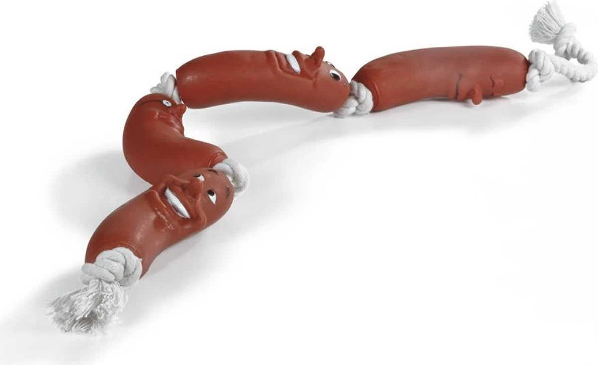 Beeztees Worstjes+Touw - Hondenspeelgoed - Vinyl - 65x5,5x3,5 Cm 4 Beeztees Worstjes+Touw - Hondenspeelgoed - Vinyl - 65x5,5x3,5 Cm - Afbeelding 2