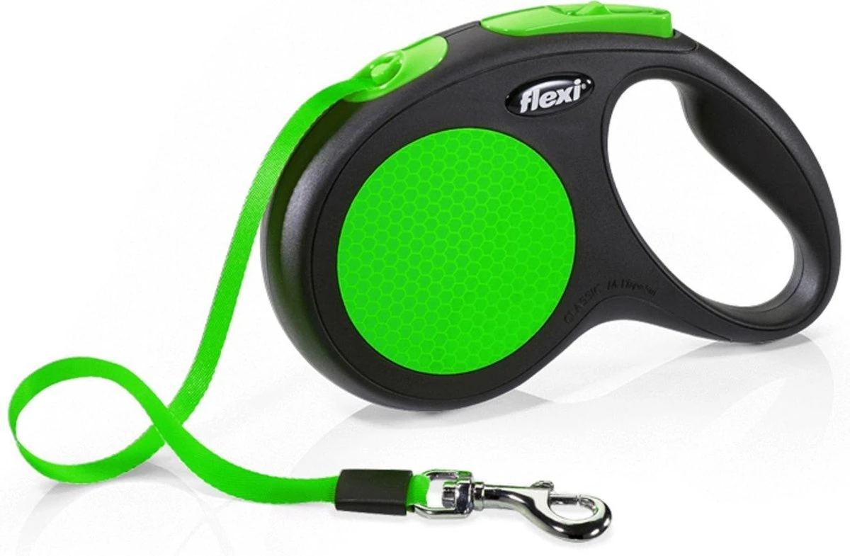 Flexi New Neon Tape - Hondenriem - Zwart/Groen - M - 5 M - (<25 Kg) 4 Flexi New Neon Tape - Hondenriem - Zwart/Groen - M - 5 M - (<25 Kg) - Afbeelding 2