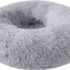 Donut Hondenmand - Zacht Pluche Hondenmanden - Antislip - Fluffy En Rond Donutmand - 100cm - Lichtgrijs -Hondenserie Winkel 1200x790